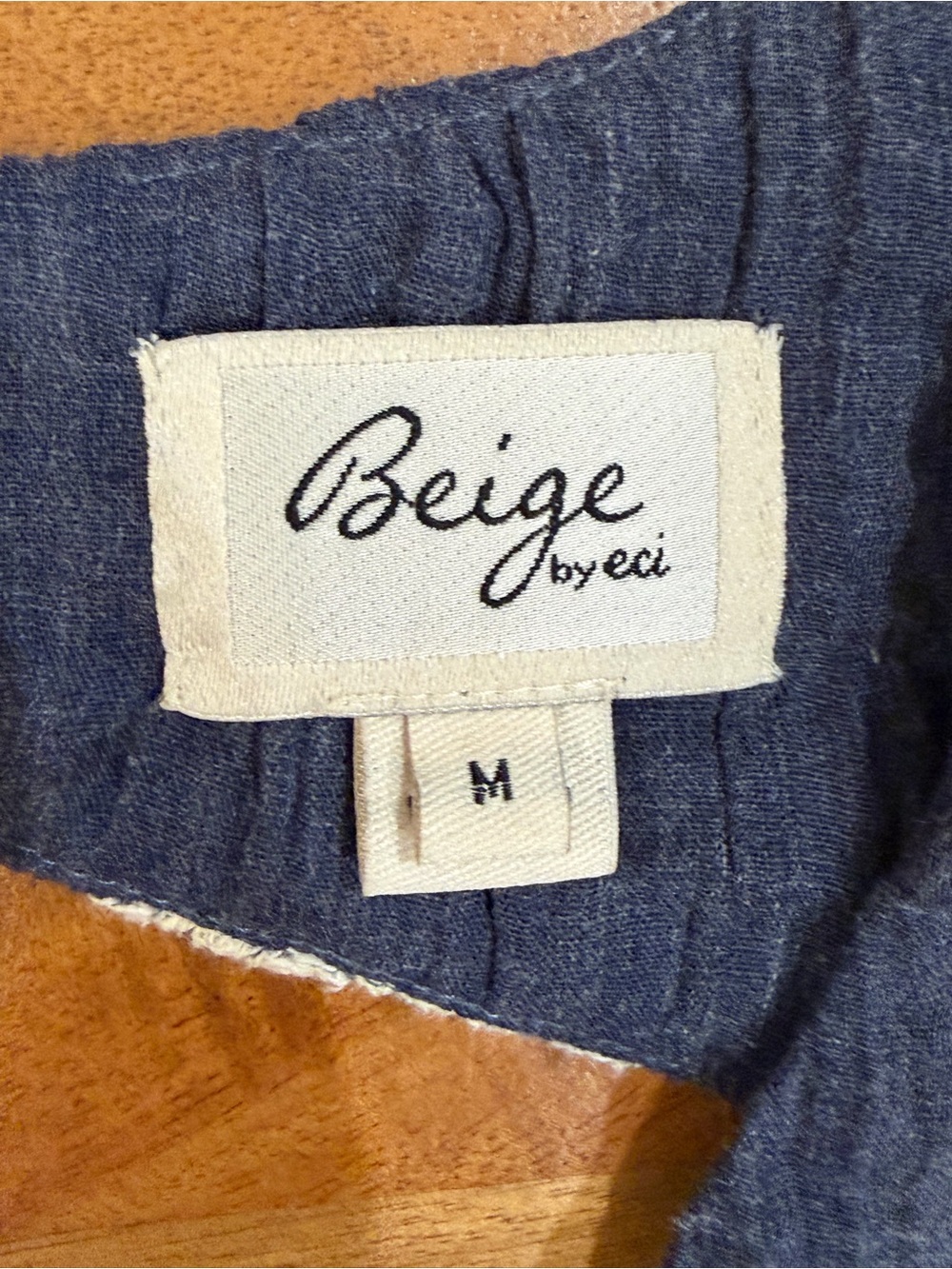 Beige by eci Navy Mini Dress with Cream Floral Embroidery Size Medium - Picture 2 of 12